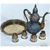 Image 5 : Chinese Export Cloisonné - Silver Gilt & Enamel Tea service with Dragon Design.