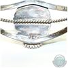 Image 3 : J. Lee Signed Navajo Sterling Silver Cuff Bracelet with Turquoise Stone.