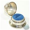 Image 1 : BIRKS Sterling Silver Bell Shape Ring Box with Blue Felt Lining.