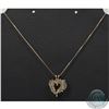 Image 1 : 10K Yellow Gold 18 Inch Chain with Diamond Heart Pendant. Pendant contains 49 Diamonds. Total 4.5gra