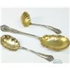 Image 2 : Set of Sterling Silver Gilt Berry/Serving Spoons. 109.2 grams. 3pcs.