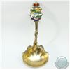 Image 1 : Antique Roden Bros. Toronto- Sterling Silver Gilt Serving Spoon with Enamel Dominion of Canada Crest