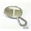 Image 2 : Circa 1840's Birmingham Repousse Sterling Silver Hand Held Mirror. Monogramed EMM. Item shows signs 