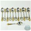 Image 7 : *78 Pc. GORHAM Medici Gold Accented Sterling Silver Flatware Set with Case. Gorham "Golden Medici" p