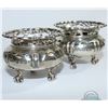 Image 3 : 1900 London; Goldsmiths & Silversmiths Co. Ltd. Sterling Salt Cellars. Cellars stand 2 inches in Hei