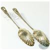 Image 2 : 1776 London; Thomas Northcote Sterling Silver Serving Spoons. Spoons Measure 8 1/2 Inches in length,