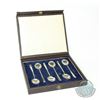 Image 1 : 1925 Birmingham; Demi-tasse 6-spoon set in Original Case. Spoons measure just over 3 1/2 inches in l