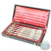 Image 1 : Antique Circa. 1855 Cardeilhac Sterling Silver Oyster Fork Set in original Case. This 6 Piece set Co
