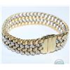 Image 2 : Lady's 14K Italy Yellow & White Gold Bracelet with Custom Locking Clasp. Measures 7 3/4" in length w