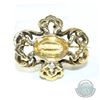 Image 1 : Circa 1860's-1880's Rococo Style 9K Citrine Brooch.  This Delicate piece has been repaired and conta