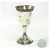 Image 1 : Sterling Silver Israel Kiddush Cup with Filigree Design.  Stands 5" in Height. 80.85 grams.