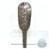 Image 2 : 1822 'London' Hyam Hyams Sterling Silver Master Salt Spoon with Fiddlehead Design. Measures 4 1/2" i