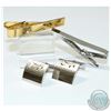 Image 1 : Men's Sterling Silver Tie Clip and Cuff Link Collection. 4pcs.