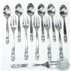 Image 1 : 1915 'Denmark' Georg Jensen Acorn Pattern Teaspoon & Pastry Fork Set. You will receive a setting of 