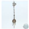 Image 2 : Vintage Hooijkaas Zilverfabriek Silver Mango Fork with Elaborate Ship Design.  Measures 7 3/4" in le