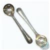 Image 1 : 1874 'London' Charles Stuart Harris Sterling Silver Salt Spoons.  Spoons contain an attracted beaded