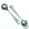 Image 2 : 1874 'London' Charles Stuart Harris Sterling Silver Salt Spoons.  Spoons contain an attracted beaded