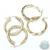 Image 1 : Two Pairs of Lady's 10K Yellow Gold Hoop Style Earrings with Lever Clasps. 3.29 grams total. 2pcs.