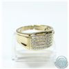 Image 1 : Men's 10K Yellow Gold Channel Set Diamond Ring - Size 10 1/2.  5.68 grams.