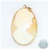 Image 1 : Antique 14K Yellow Gold Large Carved Cameo Pendant. Cameo Measures 2" by 1 1/2" and is set in a simp