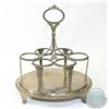 Image 2 : 1806 'London' John Emes Sterling Silver Cruet Stand.  This solid Stand contains a Gadroon Design wit