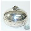 Image 1 : Vintage International Sterling Lidded Box with Floral Finial.  This charming little box measures 3 1