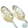 Image 2 : 1796 'London' Thomas Northcote Sterling Silver Berry Spoon Set.  Spoons measures 8 1/4" in length an