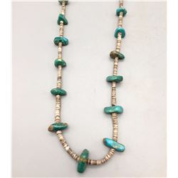 Vintage Turquoise and Heishi Shell Necklace