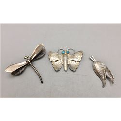 Group of Unique Sterling Silver Pins
