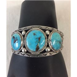 1960s Turquoise and Sterling Silver Bracelet