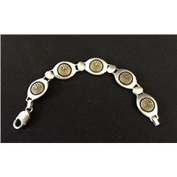 Gold and Silver Link Bracelet - Signed