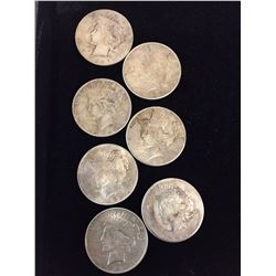 Group of 7 Silver U.S. Dollars