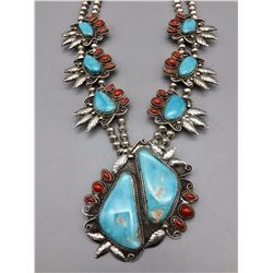 1970s Turquoise and Coral Necklace