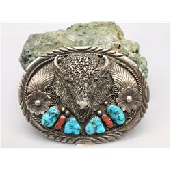 Vintage Navajo Belt Buckle - Lester Yazzie