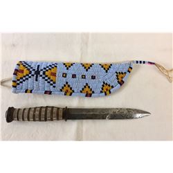Beaded Knife Sheath with Knife