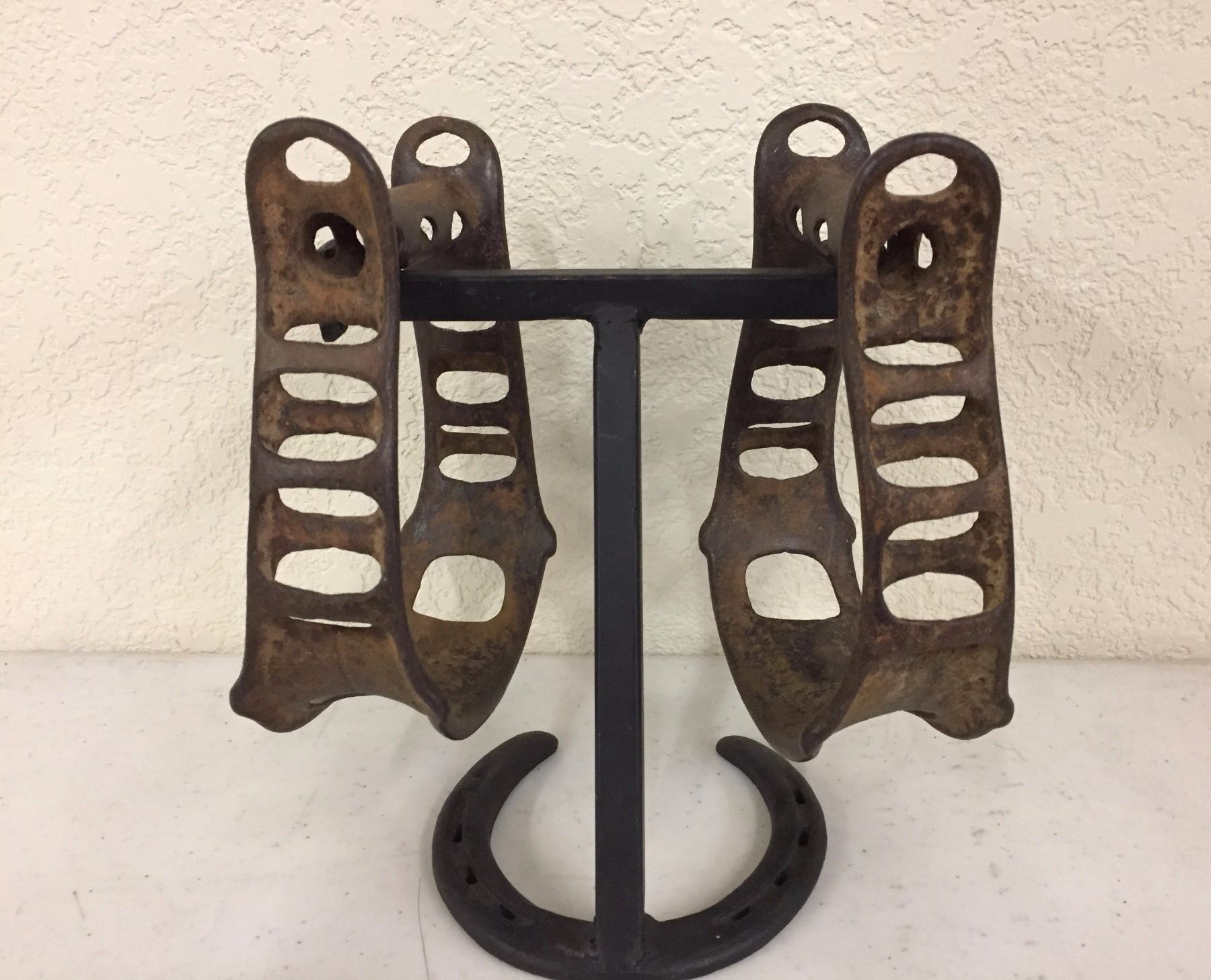 Antique Metal Stirrups and Mohair Cinch