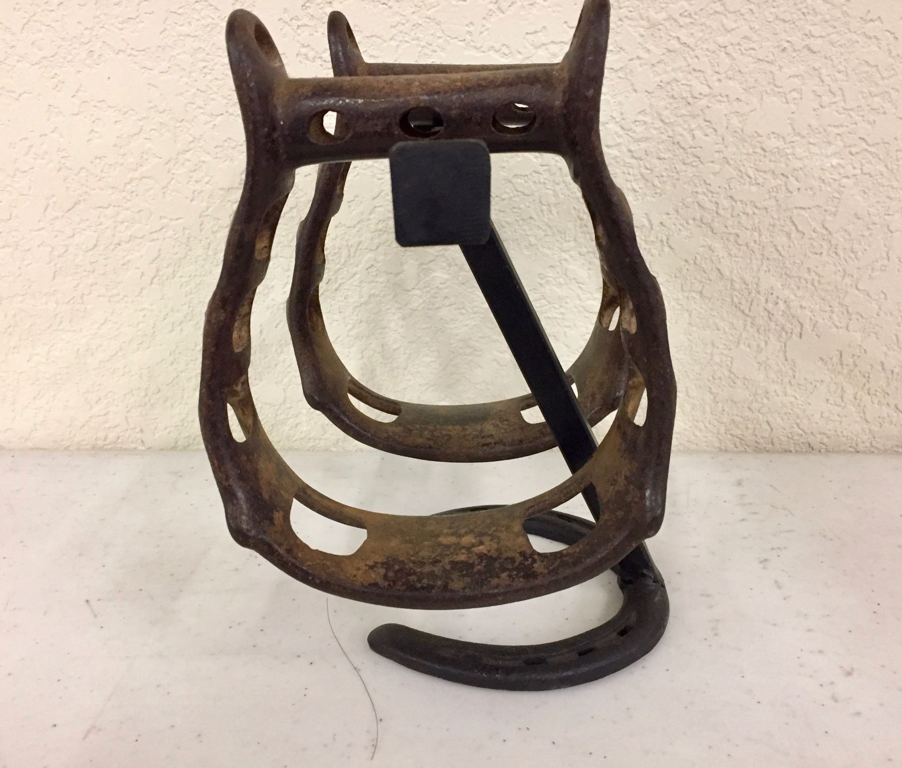 Antique Metal Stirrups and Mohair Cinch