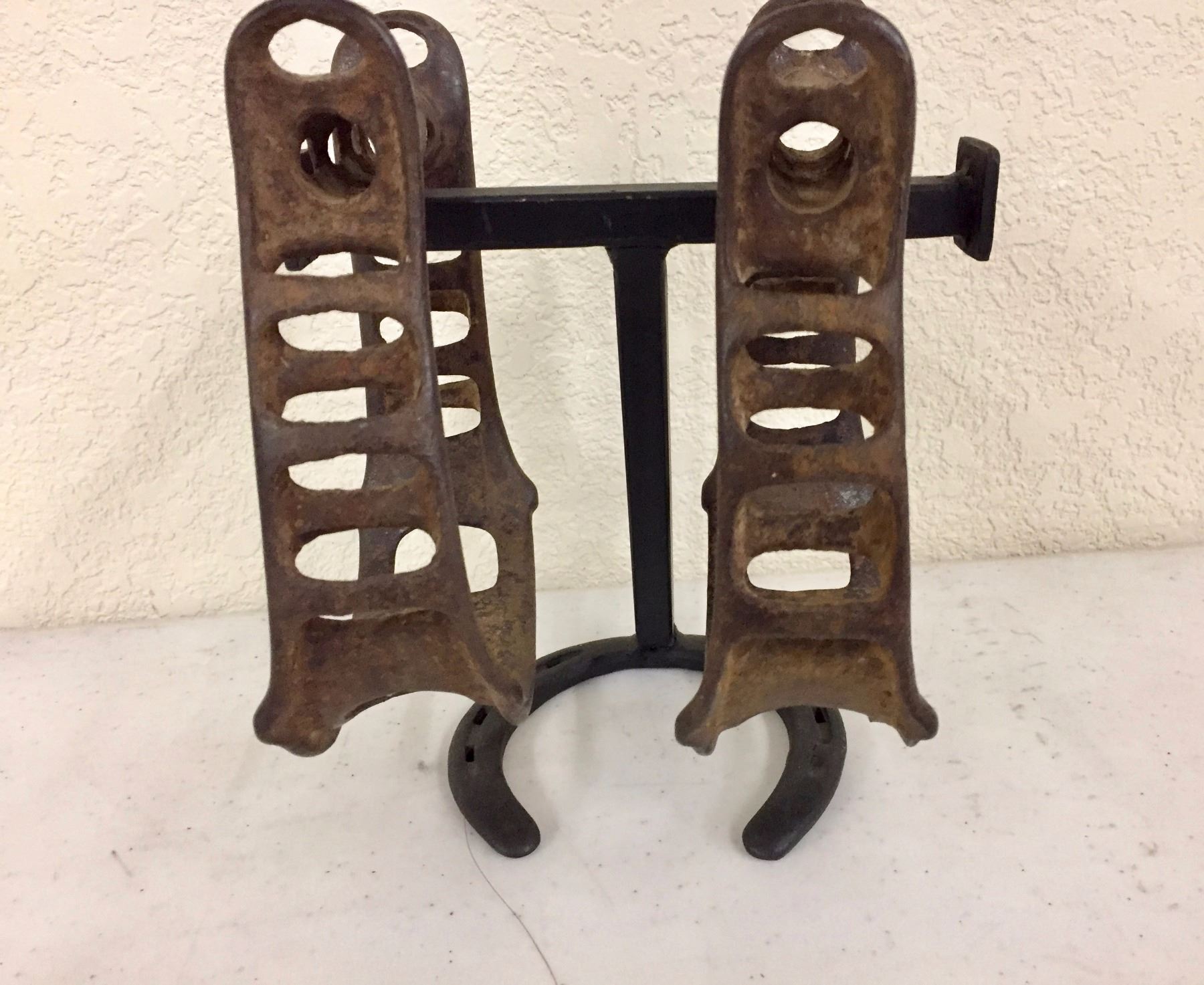 Antique Metal Stirrups and Mohair Cinch