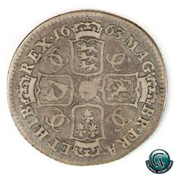 Great Britain 1663 Charles II Silver Shilling Fine. A nice natural colour with even wear throughout.