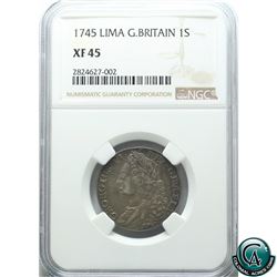 Great Britain 1745 Shilling Lima NGC Certified XF-45