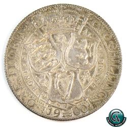 Great Britain 1900 Queen Victoria Silver Florin Veiled Head. A nicely toned UNC Coin with lots of ra