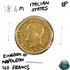 Image 1 : Italian States 1814M Gold 40 Lire Kingdom of Napoleon Extra Fine