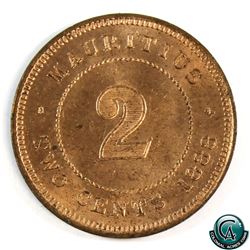Mauritius 1888 2-Cent BU RED. (KM8)
