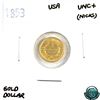 Image 1 : USA 1853 $1 Gold Liberty Head in UNC+ Condition.