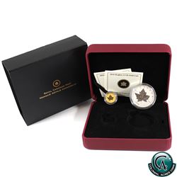 Canada: 2010 Canada Piedfort 1/5oz .99999 Gold & 1oz .9999 Silver Maple Leaf Set. (TAX Exempt)