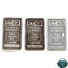 Image 1 : 3x Johnson Matthey 5 gram Fine Silver Bars (Tax Exempt). Collection contains 2 consecutive bars #010