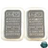 Image 1 : Pair of Vintage Johnson Matthey 1/2oz Fine Silver Bars - Consecutive (Tax Exempt). Bars are sealed i