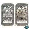 Image 1 : Pair of Scarce Johnson Matthey 1oz Fine Silver Bars with TD Logo (Tax Exempt). Serial #042813 & #042