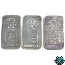 Vintage 1981 Engelhard 1oz Fine Silver Bars with Blank Reverse & centered weight stamp (Tax Exempt).