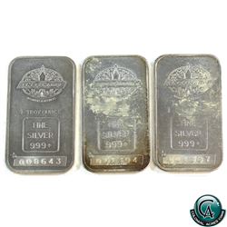 Vintage 1981 Engelhard 1oz Fine Silver Bars with Blank Reverse (Tax Exempt). Serial #008643, #011394